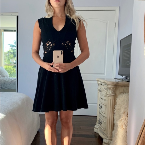 French Connection Fit n Flare Dress with Cut Outs - Picture 7 of 8